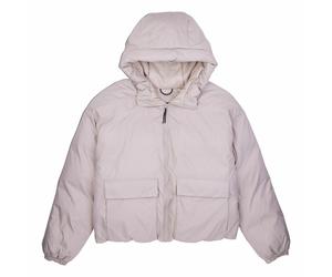 Piumino corto Short Puffer con cappuccio Beige XL Tinta unita