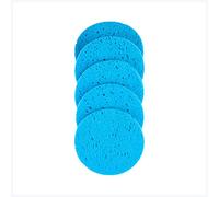 Piumino da cipria 10 pz 6/7/8/9CM Volto Trucco rotondo Trucco Remover Sfoglia Natural Wood Pulp Spugna Cellulosa Compress Sfoglia Facciale Lavaggio Piumino da cipria sciolto (Size : 6cm-blue10pc)