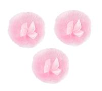 Piumino da Cipria per Ragazzo Ragazza, Set 3 Pezzi, Tessuto Rosa | Design Fiocco, Uso Semplice una Mano, per Polvere Talco e Polvere per Irritazione Cutanea