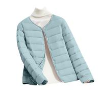 Piumino Da Donna 100 Grammi Leggero Antivento Caldo Giubbotto Ripiegabile Invernali Imbottito Piumini Senza Cappuccio Taglie Forti Elegante Manica Lunga Cappotto Cerniera Mezza Stagione Giacca Comodo