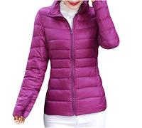 Piumino Da Donna 100 Grammi Ripiegabile Caldo Leggero Piumini Senza Cappuccio Imbottito Antivento Invernali Giubbotto Cerniera Elegante Mezza Stagione Cappotto Casual Manica Lunga Giacca Comodo