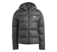 adidas Donna Essentials 3-Stripes Mid Down Hooded Jacket, Black, XXS