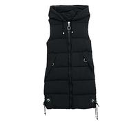 Piumino da donna invernale caldo a metà lunga,Piumino con cappuccio leggero senza maniche da donna, cappotto con cappuccio e tasca cappotti casual ampio 2025 nuovo gilet chic multiuso cappotto