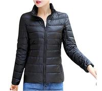 Piumino da donna, leggero, caldo, trapuntato, casual, tinta unita, giacca invernale di grandi dimensioni, giacca a maniche lunghe, colletto alto, giacca di mezza stagione, autunno, inverno, piumino