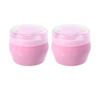 Piumino da Polvere per Bambini Rotondo in Fluff e Pp Rosa | 2 Set, Applicazione Uniforme una Sola Mano, per Bimbi e Neonati Dopo Bagno