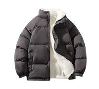 Piumino da uomo caldo e imbottito, giacca invernale da uomo con colletto alto, giacca trapuntata ispessita, giacca invernale, oversize, giacca da montagna, antivento, giacca invernale, grigio., M