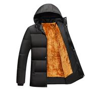 Piumino da uomo foderato in pile, trapuntato, giacca a vento calda isolata, cappotto invernale termico, Nero C, XL