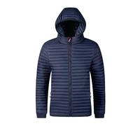 piumino da uomo invernale caldo impermeabile piumino parka cappotto leggero casual capispalla cappello staccabile, Blu, M