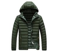 Piumino da uomo, invernale, caldo, parka con cappuccio, casual, con cappello staccabile, EN8, S