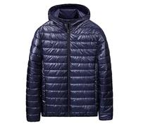 Piumino da Uomo Parka con Cappuccio Biker in Piuma D'Oca Autunno Inverno Casual Impermeabile Calda Giacca a Vento Piumino Felpa con Cappuccio Outwear