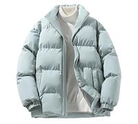 Piumino da uomo senza cappuccio, spessa giacca invernale da uomo, tinta unita, impermeabile, giacca trapuntata oversize con colletto alto, giacca da montagna, per attività all'aria aperta, parka