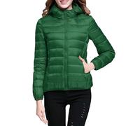 Piumino Donna 100 Grammi con Cappuccio Leggero Corto Giubbotto Imbottito Trapuntato Giacca Invernale Elegante Piumino Richiudibile a Maniche Lunghe Ultraleggero Taglie Forti Giubbotto di Piuma Caldo
