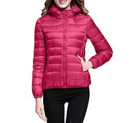 Piumino Donna 100 Grammi con Cappuccio Leggero Corto Giubbotto Imbottito Trapuntato Giacca Invernale Elegante Piumino Richiudibile a Maniche Lunghe Ultraleggero Taglie Forti Giubbotto di Piuma Caldo
