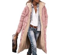 Piumino Donna Lungo Invernale Caldo Antivento con Cappuccio Maniche Lunghe | Giacca Cappotto Parka Trapuntato Imbottito Spesso in Pile Tasche Cerniera Oversize Casual Elegante Abbigliamento di Moda