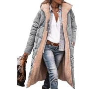 Piumino Donna Lungo Invernale Caldo Antivento con Cappuccio Maniche Lunghe | Giacca Cappotto Parka Trapuntato Imbottito Spesso in Pile Tasche Cerniera Oversize Casual Elegante Abbigliamento di Moda