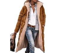 Piumino Donna Lungo Invernale Caldo Antivento con Cappuccio Maniche Lunghe | Giacca Cappotto Parka Trapuntato Imbottito Spesso in Pile Tasche Cerniera Oversize Casual Elegante Abbigliamento di Moda