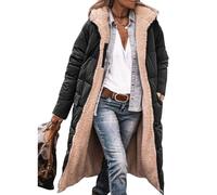 Piumino Donna Lungo Invernale Caldo Antivento con Cappuccio Maniche Lunghe | Giacca Cappotto Parka Trapuntato Imbottito Spesso in Pile Tasche Cerniera Oversize Casual Elegante Abbigliamento di Moda