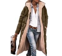 Piumino Donna Lungo Invernale Caldo Antivento con Cappuccio Maniche Lunghe | Giacca Cappotto Parka Trapuntato Imbottito Spesso in Pile Tasche Cerniera Oversize Casual Elegante Abbigliamento di Moda