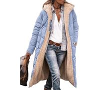 Piumino Donna Lungo Invernale Caldo Antivento con Cappuccio Maniche Lunghe | Giacca Cappotto Parka Trapuntato Imbottito Spesso in Pile Tasche Cerniera Oversize Casual Elegante Abbigliamento di Moda