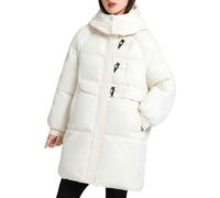 Piumino Donna Lungo Parka da Donna Piumino Lungo Cappotto Invernale Cappotto con Zip e Cappuccio con Cappotto Termico Caldo riscaldato Autunno Marrone Cappotti Donna Giacca Donna Invernale Elegante