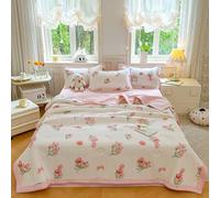 Piumino Estivo, Morbida e Traspirante Trapunta Reversibile in Microfibra- Coperta da Divano Anallergico, per Camera da Letto Copriletto Trapuntato Singolo Matrimoniale letto (Mezza Estate, 150*200CM)