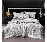 Piumino Estivo, Morbida e Traspirante Trapunta Reversibile in Microfibra- Coperta da Divano Anallergico, per Camera da Letto Copriletto Trapuntato Singolo Matrimoniale letto (Grigio latte, 200*230CM)