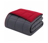 Piumino HUDSON in microfibra leggera 200 g / m 140x200 cm Grigio e rosso