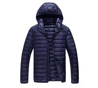Piumino impermeabile da uomo, giacca invernale isolata con cappuccio, giacca a vento, giacca trapuntata leggera da uomo, giacca imbottita invernale sottile giacca casual elegante per escursioni e