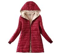 Piumino invernale da donna con cappuccio, in pile sintetico, con cerniera | Un accogliente strato blu navy che offre calore essenziale e una silhouette aerodinamica per le giornate fredde.