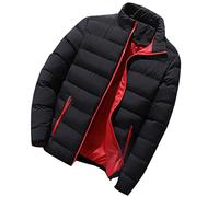 Piumino Invernale Uomo Zip Lunga Parka imbottito in Cotone Caldo Piuminos Uomos Inverno Casual Cappottos Manica Lunga Senza Cappuccio per All'Aperto Trekking Taglie Forti Moda Giaccas Tinta Unita
