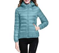 Piumino Leggero Donna 100 Grammi Piumini Antivento Cappotto Invernali Leggero Piumino Ultraleggero Pesante a Maniche Lunghe Giacca Da Donna con Cappuccio e Zip Trapuntato Foderata Imbottiti Caldo