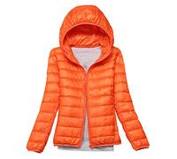 Piumino Leggero Donna Con Cappuccio Piumini Leggeri Giacca Piumino Leggeri Donna Giacconi Invernali Cappotto Piumino Ultraleggero Pesante Giubbotti Imbottiti Giubbini Giacca Imbottito Arancione