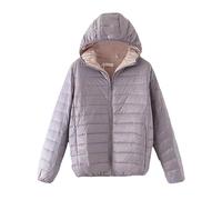 Piumino Leggero Donna Giubbotto Donna Invernale Women S Winter Color Blocked Lamb Fleece Closure Elastic Short Warm Cotton Hooded Cotton Piumino Curvy Le Camelie Invernali Grey XL
