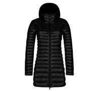 Piumino Leggero Lungo Donna Con Cappuccio Piumini Leggeri Giacca Cappotto Piumino Ultraleggero Giacconi Piuma Invernali Giubbotti Imbottiti Giubbini Trapuntato Invernale Signora Ultralight Nero XL