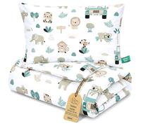 Piumino lettino senza federa cotone Set coperta cuscino culla | 100x135 cm piumone trapunta per neonato bambino imbottitura leggera traspirante caldo Oeko Tex Africa