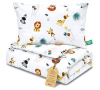 Piumino lettino senza federa cotone Set coperta cuscino culla | 50x70 cm piumone trapunta per neonato bambino imbottitura leggera traspirante caldo Oeko Tex Safari