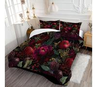 Piumino Letto Matrimoniale 4 Stagioni Copriletto Trapuntino Bacche Di Peonia Di Bosco Set Piumino Leggero e Morbido Giardino Malinconico Lavabile in Lavatrice con 2 Federe 240x260cm Chiaretto