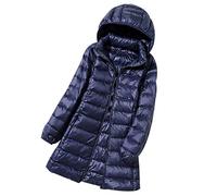 Piumino Lungo Donna Leggero Invernale Puffer Jacket Giacca Trapuntata Piumini Leggeri Lunghi Donna Cappotto Giubbotto Trapuntato Giubbino Piumino Donna con Cappuccio Invernali Taglie Forti Azul