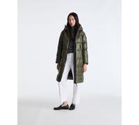 Piumino lungo in nylon lucido, VERDE EDERA, Taglia: 50