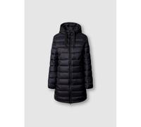 Piumino media lunghezza con cappuccio Nero XL Tinta unita