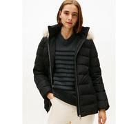 Piumino media lunghezza con cappuccio Nero XS Tinta unita