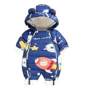 Piumino Neonato Invernale Maschio Femmina Unisex, Carina Tutine Neonato in Pile da Orso dei Cartoni Animati, Comodo e Caldo Pagliaccetto Neonato Invernale 0-24 Mesi (Marina Militare, 0-3 mesi)
