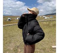 Piumino Parka Giacca Donna Sintetico Cappuccio Nero Corto Imbottito Caldo 82398