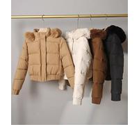 Piumino Parka Giacca Donna Sintetico Morbido Bomber Corto Cappuccio 25399