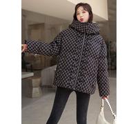 Piumino Parka Giacca Donna Sintetico Over Nero Colorato Corto Cappuccio 42504