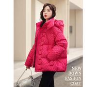 Piumino Parka Giacca Donna Sintetico Over Rosa Colorato Corto Cappuccio 42504