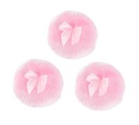Piumino per Cipria per Ragazzo Ragazza a Pelo lungo Rosa, 3 Pezzi | Talco e Polverina, Tessuto, Design Fiocco Creativo, Uso Semplice una Mano