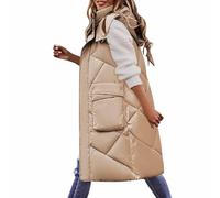 Piumino senza maniche da donna con cappuccio, cappotto da donna, invernale, caldo, lungo, cappotti imbottiti spessi, giacca 2025, nuovo chic ed elegante, casual, con tasca in piumino tinta unita