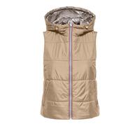 Piumino senza maniche reversibile Beige S Tinta unita