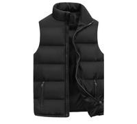 Piumino Senza Maniche Uomo Antivento Caldo Gilet Casual Smanicato Cappotto Leggera Invernale Giacca Softshell Senza Cappuccio Corto Elegante Giubbotto Taglie Forti Imbottito Giubbino Cotone Trapuntato